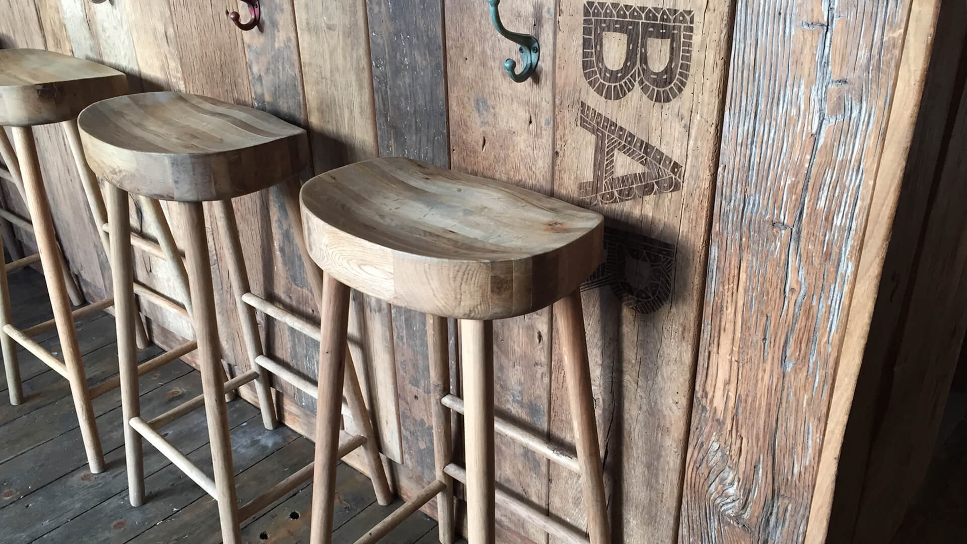 Bespoke Wooden Furniture Weathered Oak Kitchen Bar Stools Born Of Wood