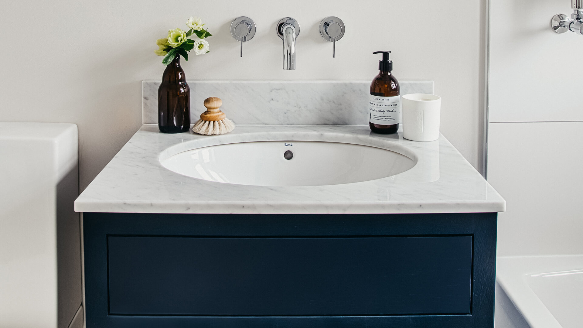Bespoke Wooden Furniture Oak Bathroom Sink Vanity Unit Born Of Wood Oak Bathroom Sink Vanity Unit Style Contemporary Material Colour Hague Blue Finish Painted