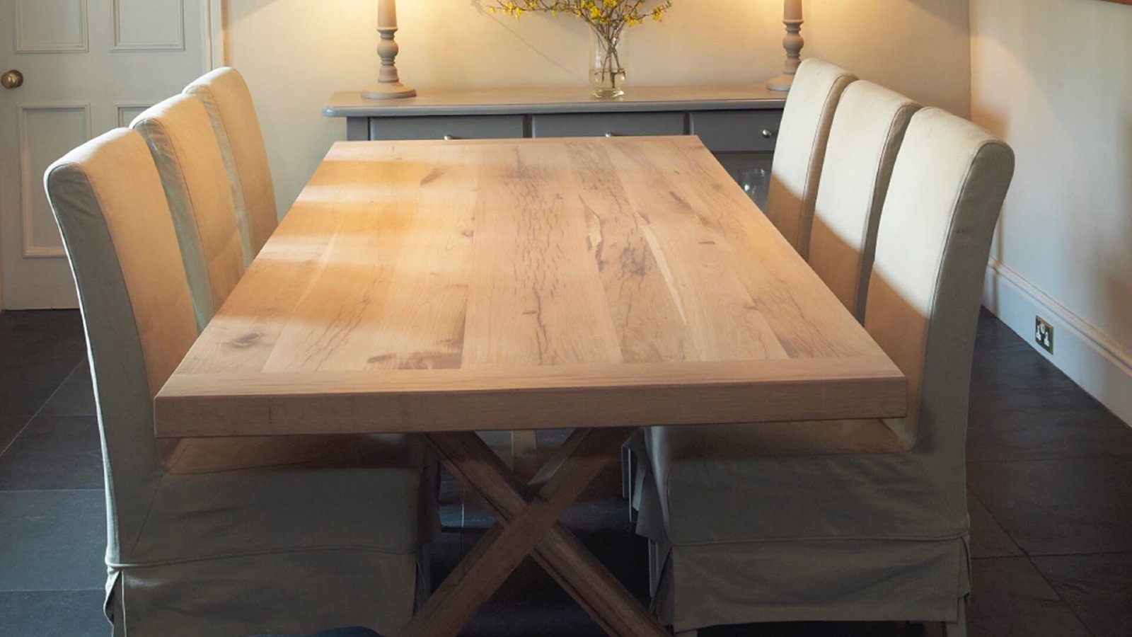 bespoke oak kitchen table